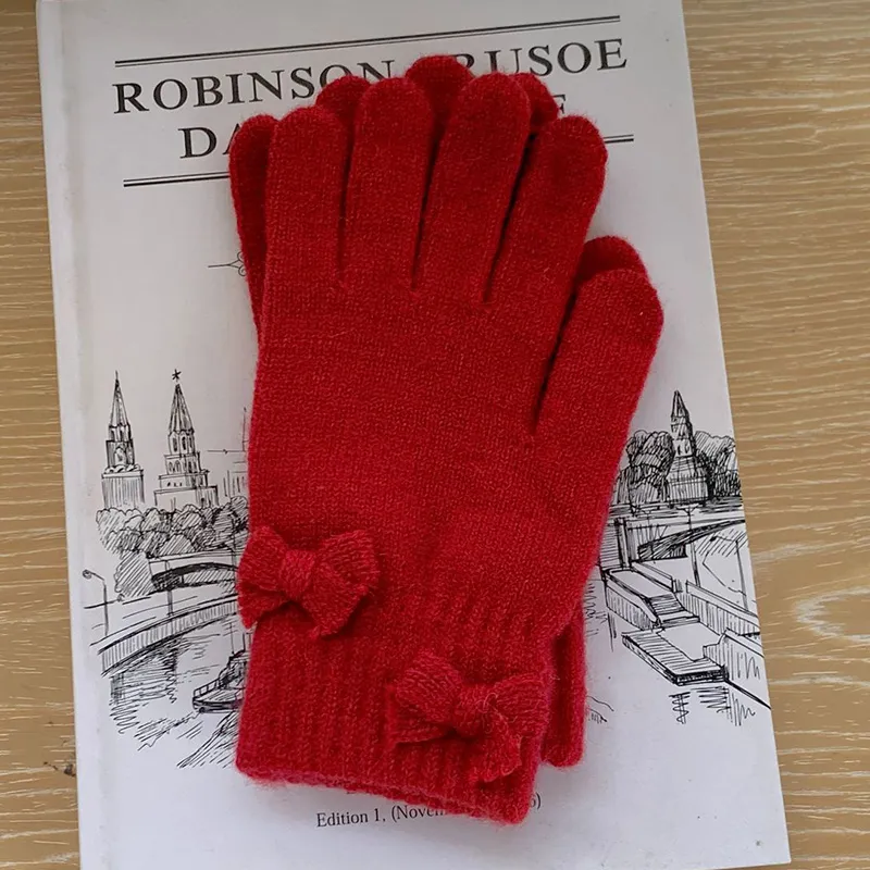 MUSTKOO Knitted Fabric Knit Gloves Women's-21