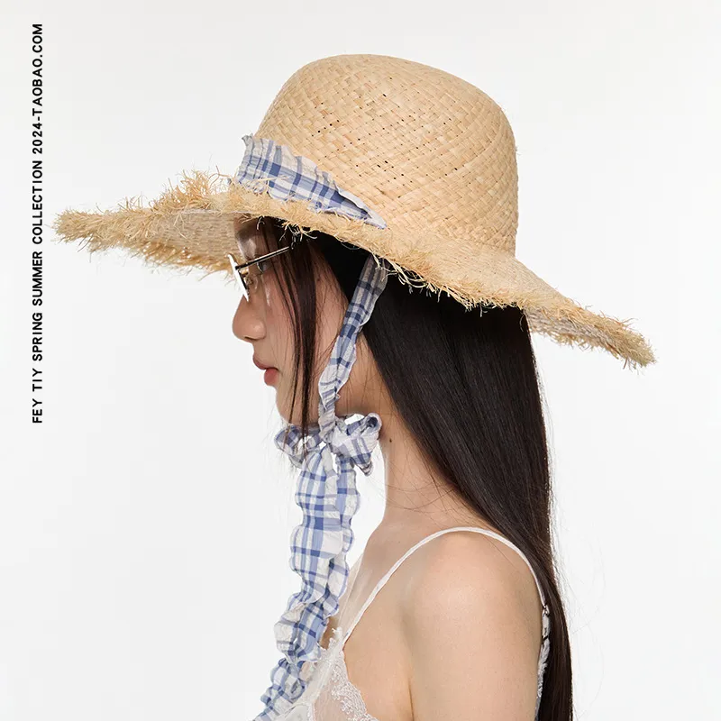 MUSTKOO Raffia Sun Protection Hats Women's-5