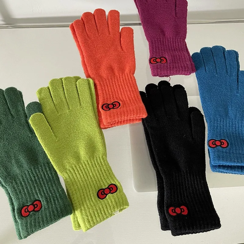 MUSTKOO Knitted Fabric Knit Gloves Women's-10