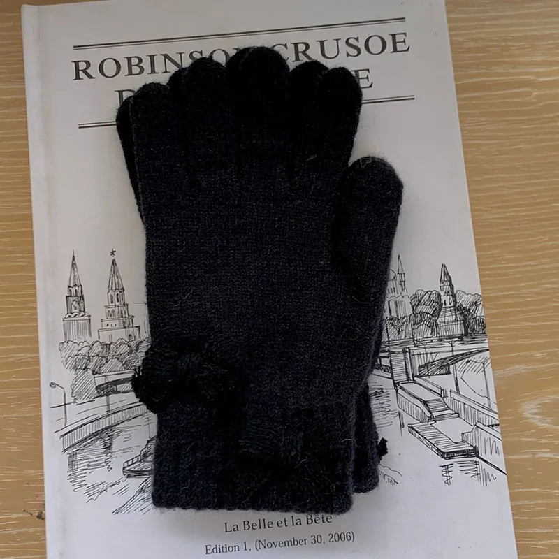 MUSTKOO Knitted Fabric Knit Gloves Women's-20