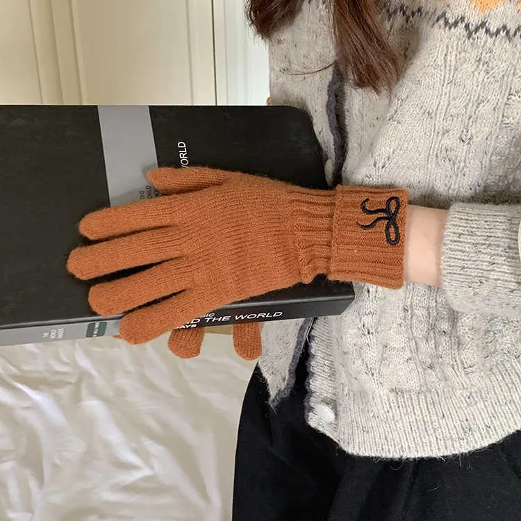 MUSTKOO Knitted Fabric Knit Gloves Women's-10