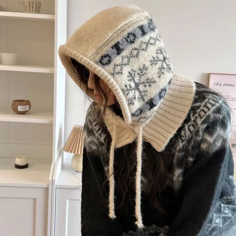 MUSTKOO Plush Yarn Beanie Women's-4