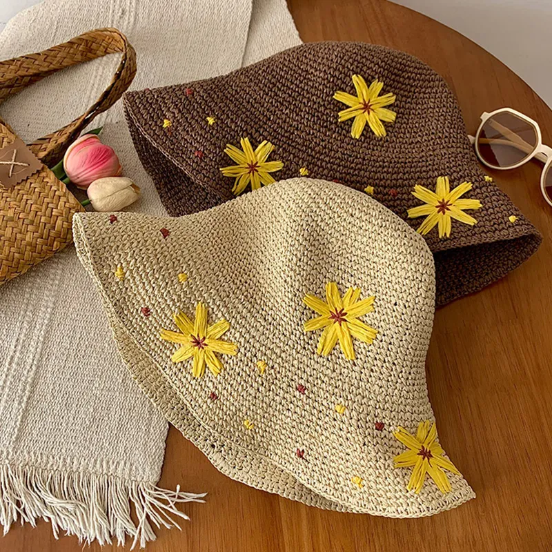 MUSTKOO Straw Woven Sun Protection Hats Women's-1