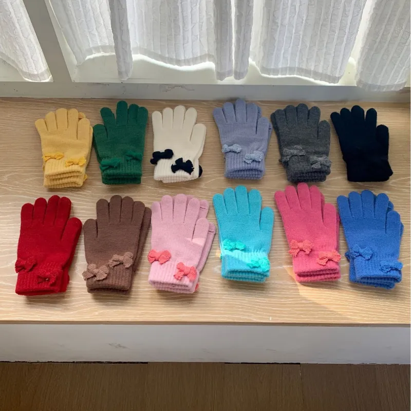 MUSTKOO Knitted Fabric Knit Gloves Women's-14