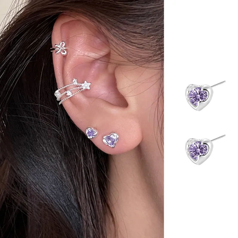 MACE MAVA Zircon With 925 Sterling Silver Pin Stud Earrings Unisex-8
