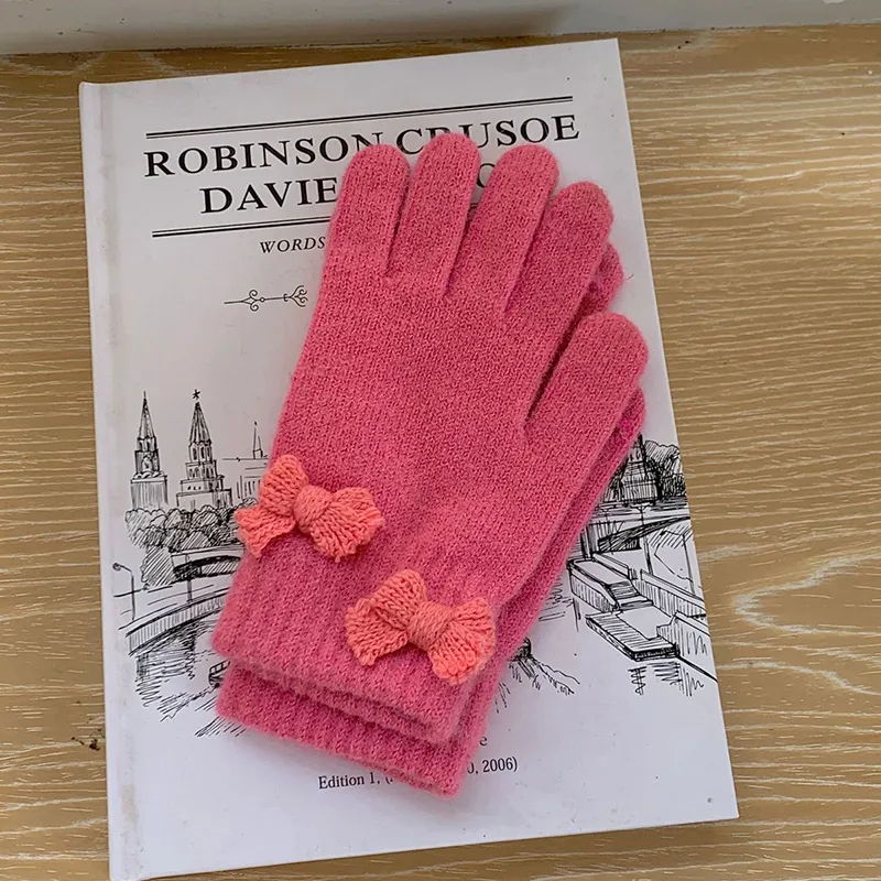 MUSTKOO Knitted Fabric Knit Gloves Women's-18