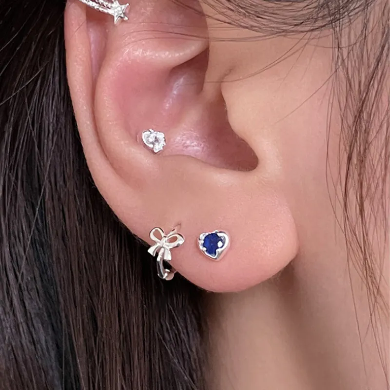 MACE MAVA Zircon With 925 Sterling Silver Pin Stud Earrings Unisex-13