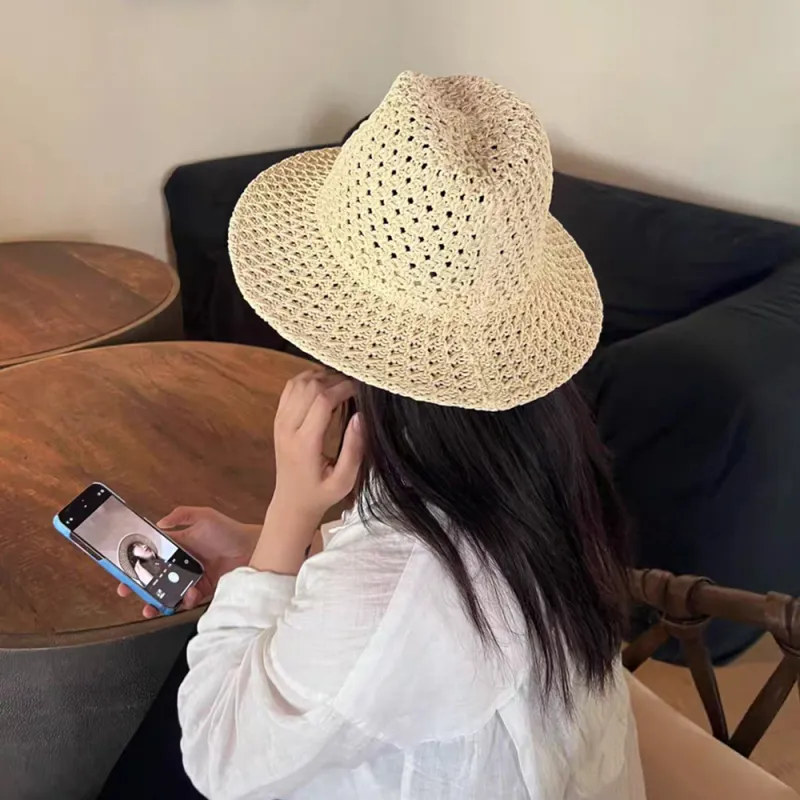 MUSTKOO Straw Woven Sun Protection Hats Unisex-5