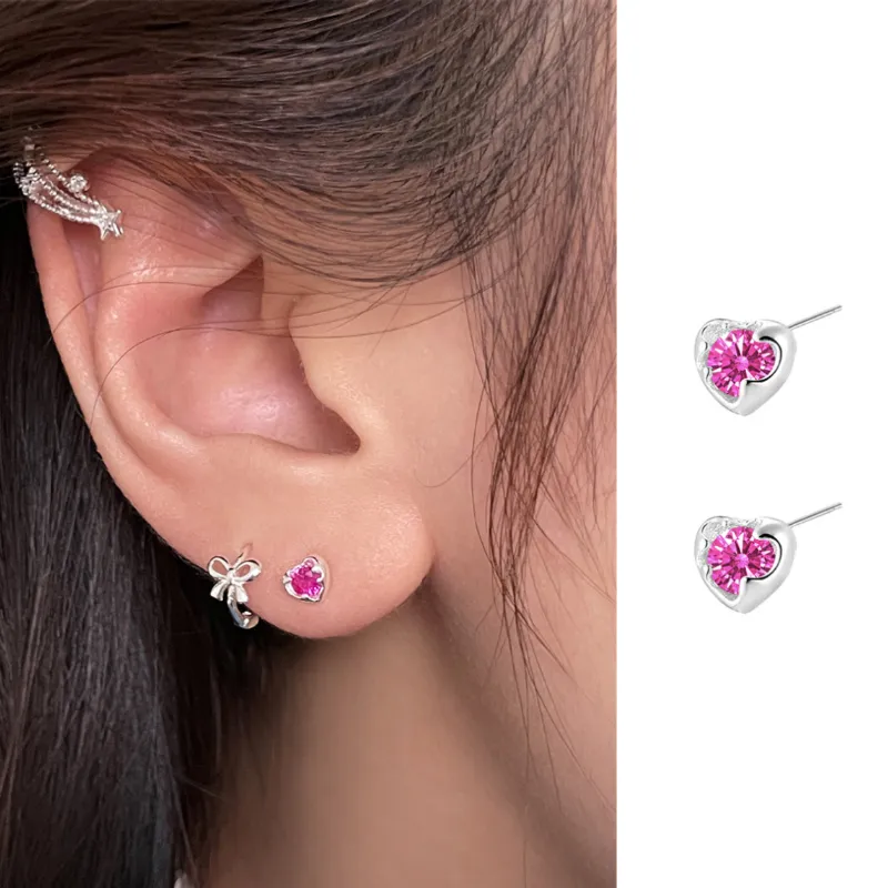 MACE MAVA Zircon With 925 Sterling Silver Pin Stud Earrings Unisex-5