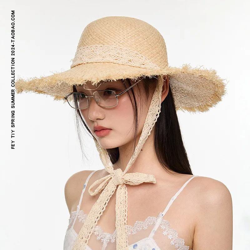 MUSTKOO Raffia Sun Protection Hats Women's-1