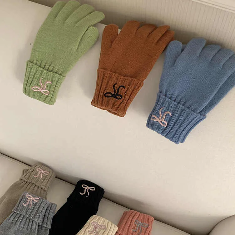 MUSTKOO Knitted Fabric Knit Gloves Women's-9
