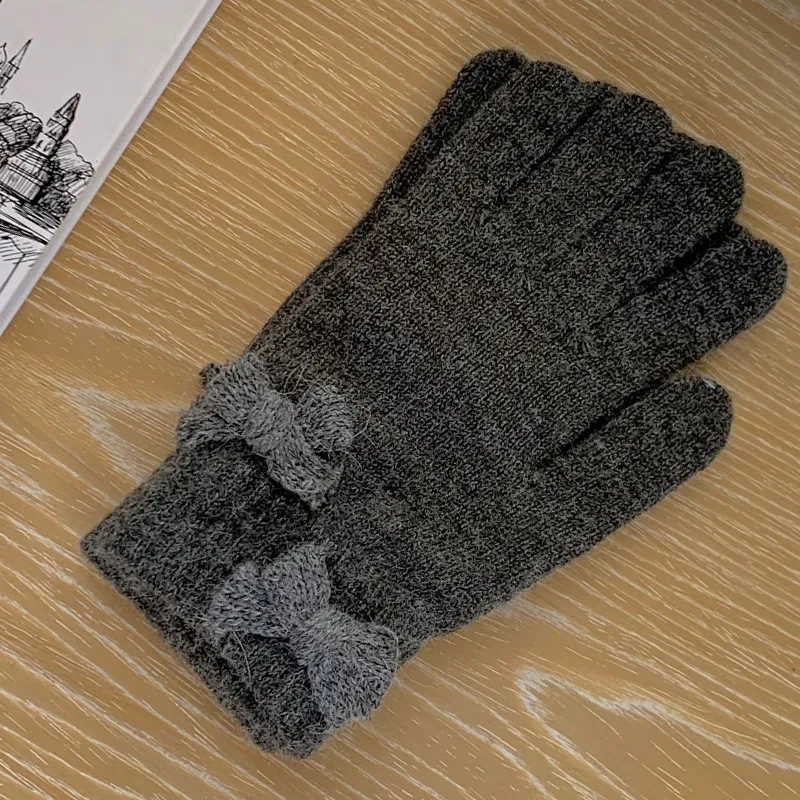 MUSTKOO Knitted Fabric Knit Gloves Women's-24