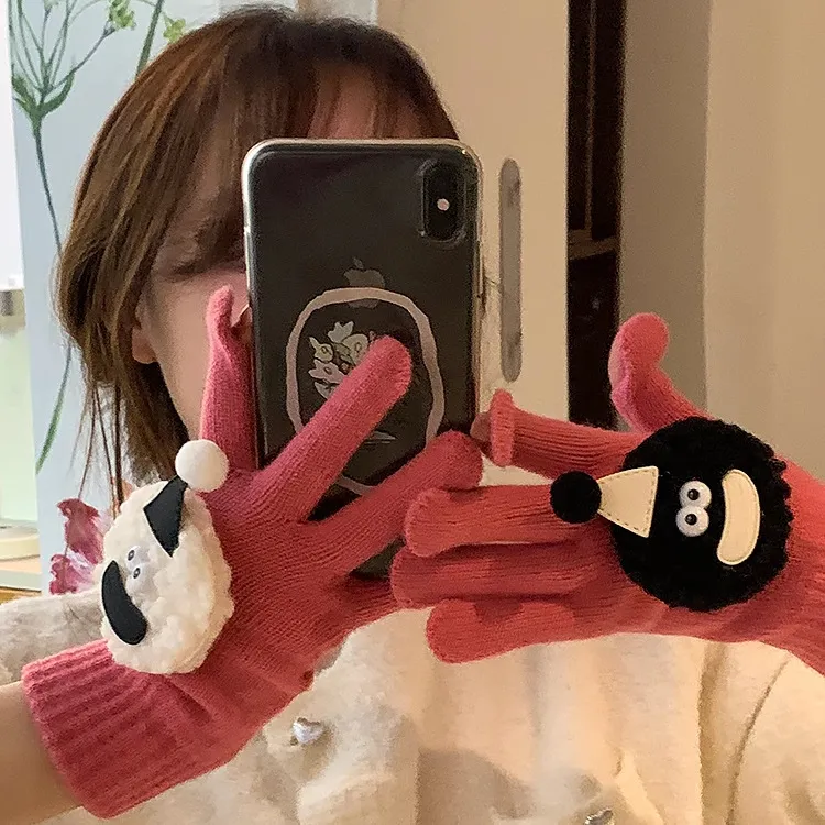 MUSTKOO Knitted Fabric Knit Gloves Women's-7