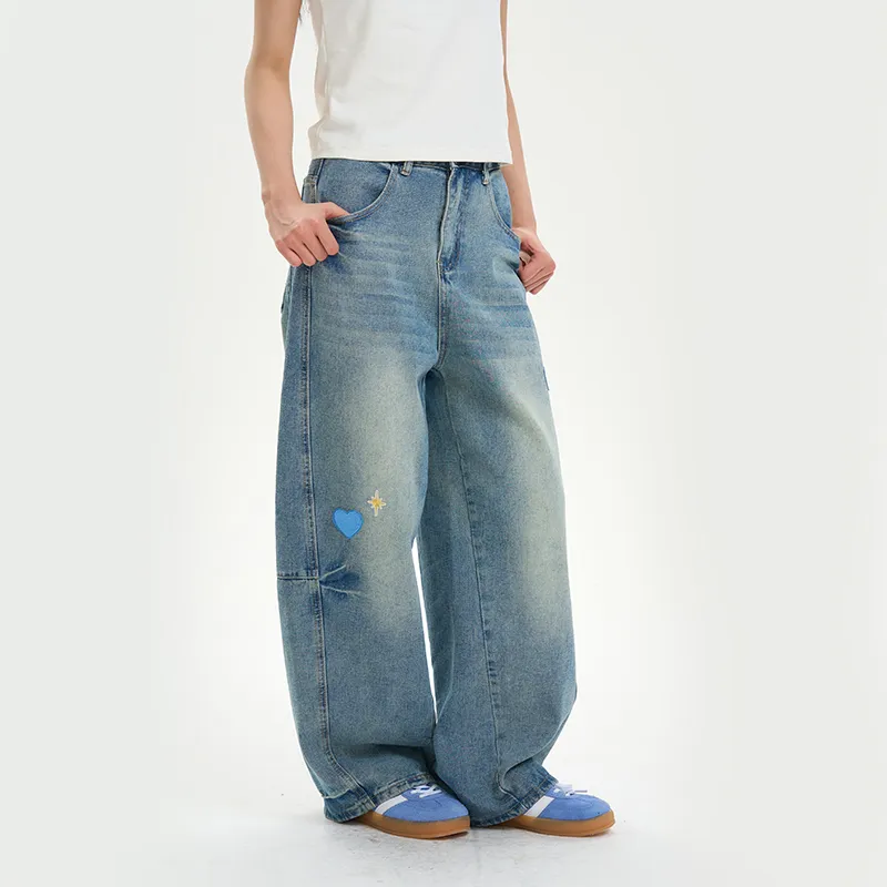 ISaluteU Jeans Unisex Light Blue-4