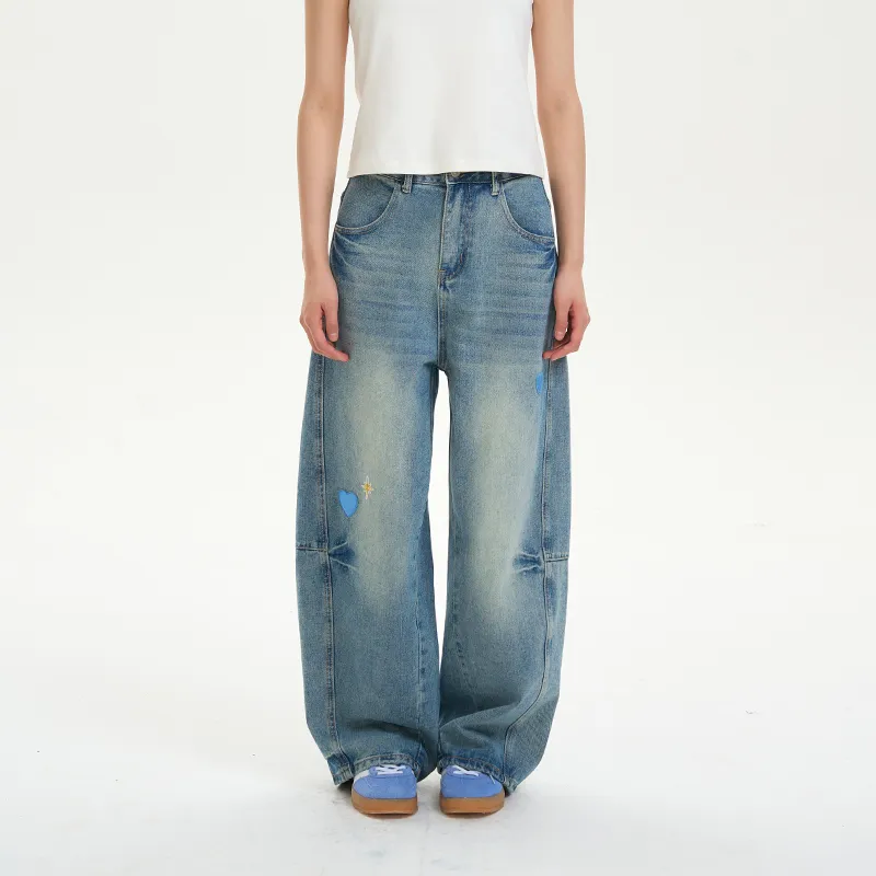 ISaluteU Jeans Unisex Light Blue-13
