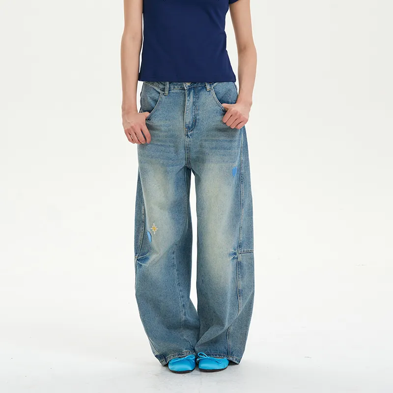 ISaluteU Jeans Unisex Light Blue-12