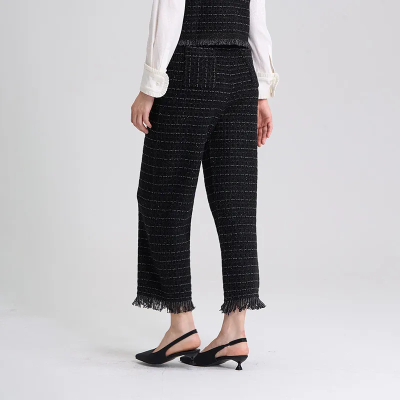RARE Knitted Sports Pants Women's Black-5