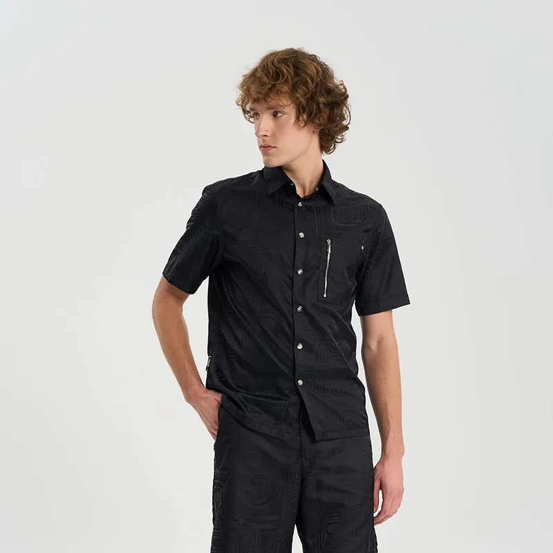 RARE Short Sleeved Shirt Men's Black-4