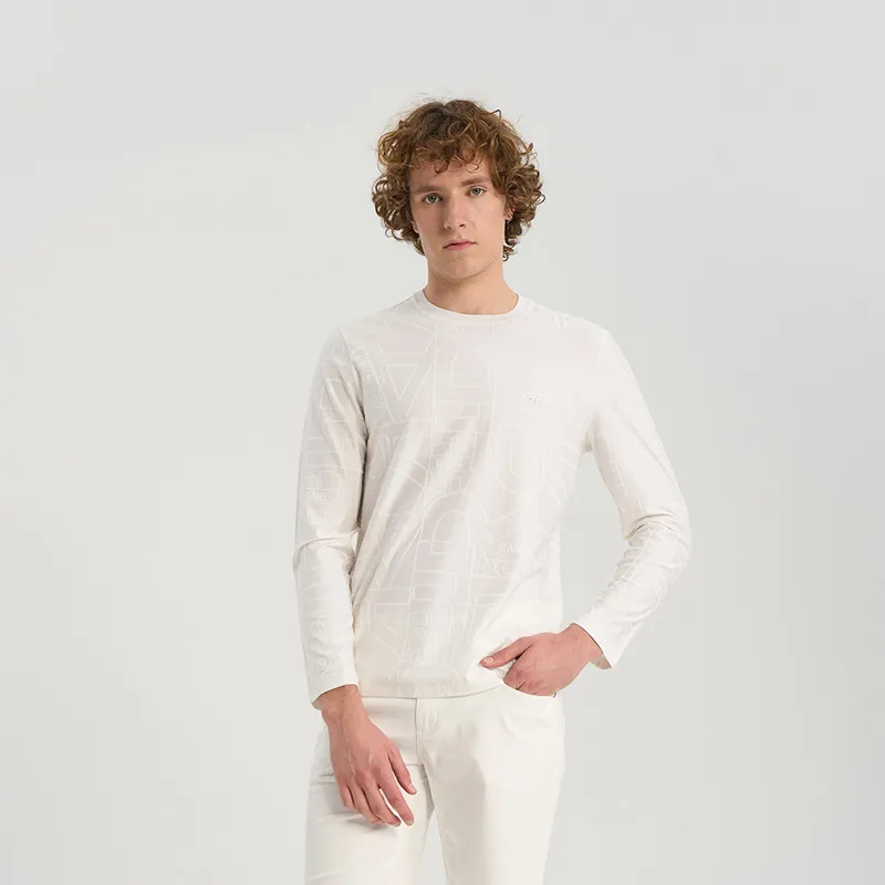 RARE Long Sleeved T Shirts Men's White-5