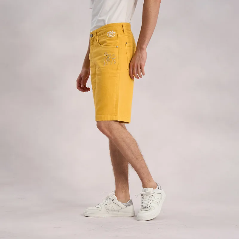 RARE Denim Shorts Men Yellow-5