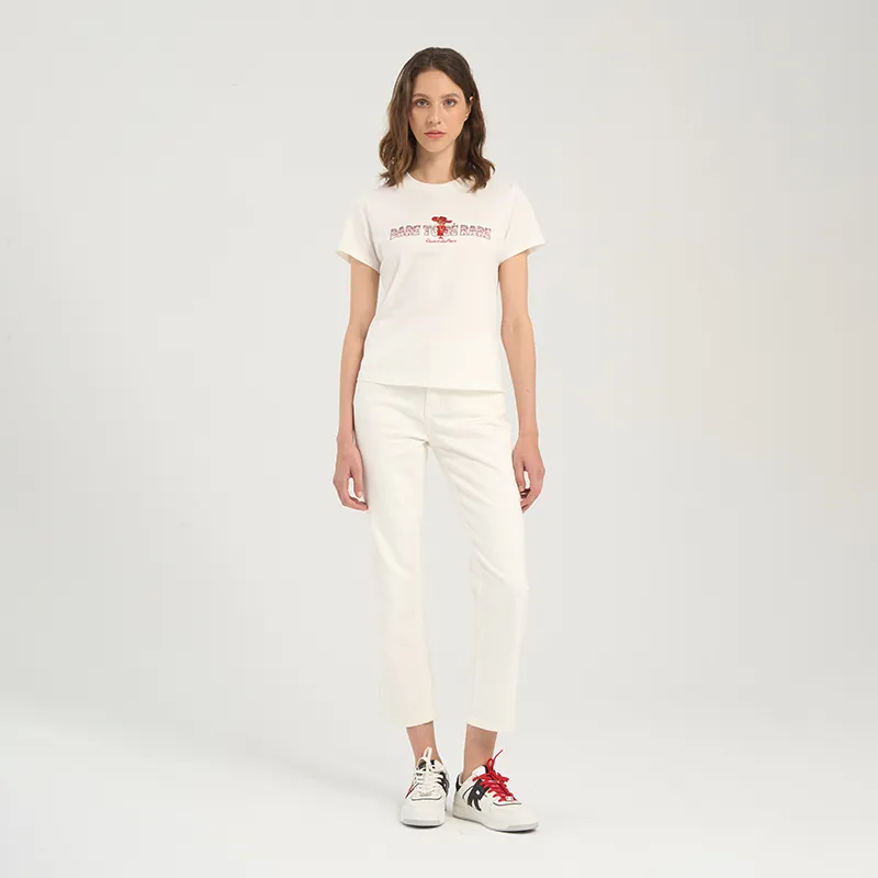 RARE Regular Short Sleeved T Shirts Women's White-6