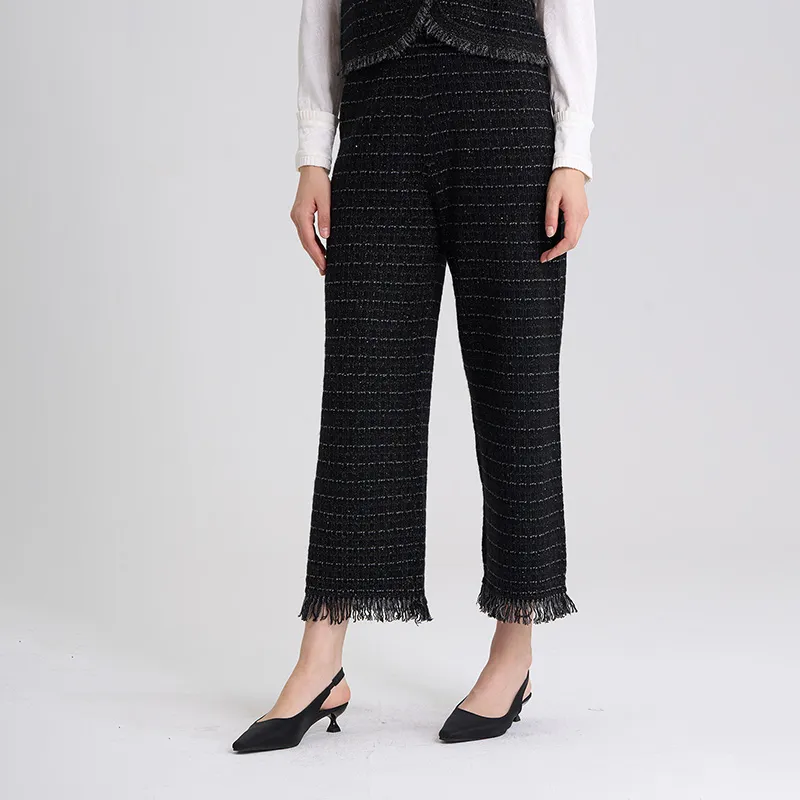 RARE Knitted Sports Pants Women's Black-3