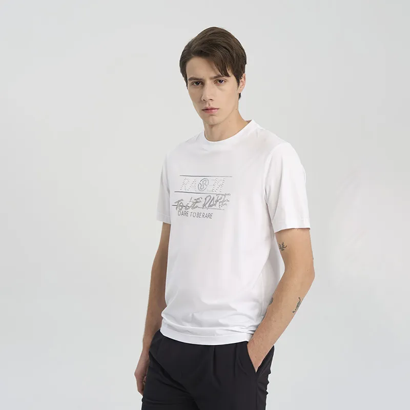 RARE Short Sleeved T Shirts Men's White-5
