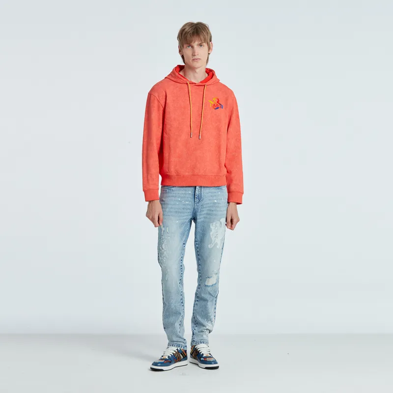 RARE Sweatshirts Men Orange Red-6