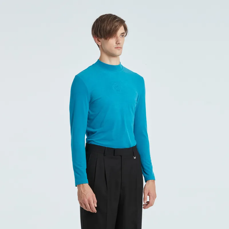 RARE Long Sleeved T Shirt Men's Blue-4