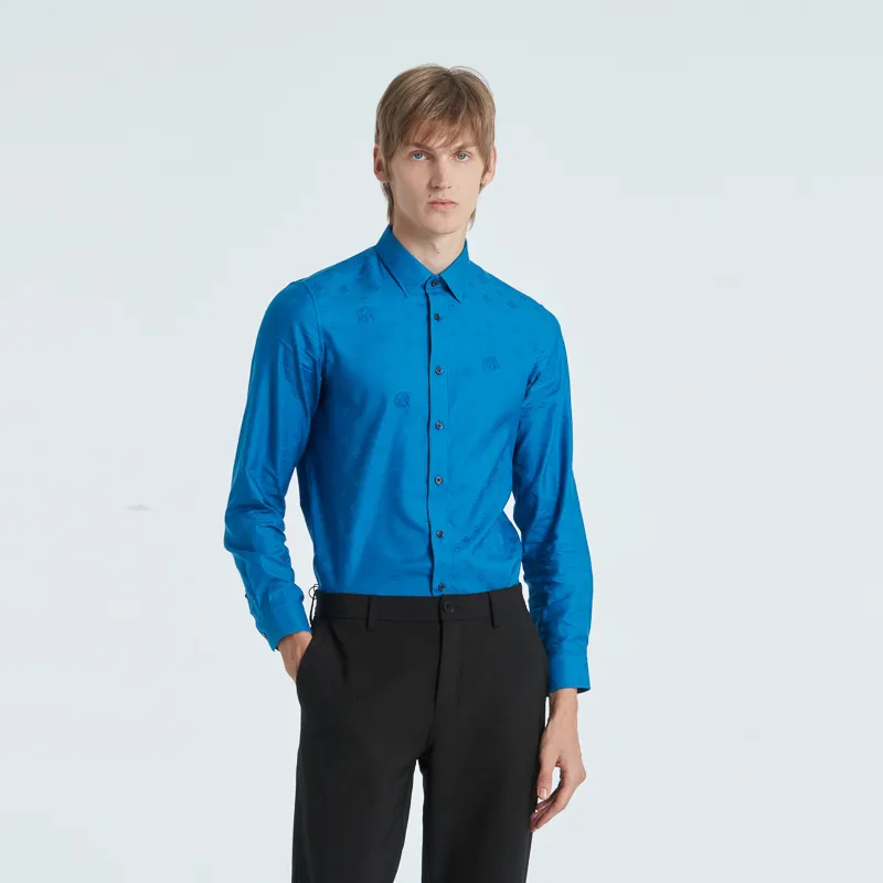 RARE Long Sleeved Shirt Men's Blue-3