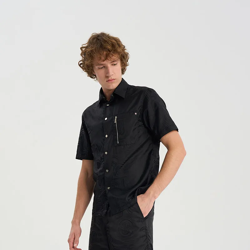 RARE Short Sleeved Shirt Men's Black-5