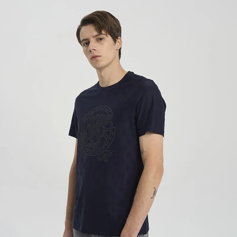RARE Short Sleeved T Shirts Men's Navy Blue-5