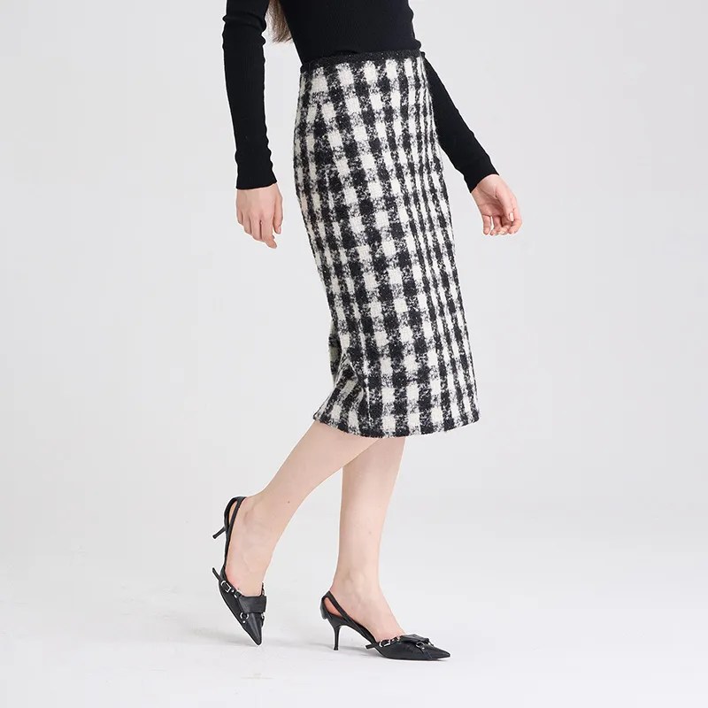 RARE Casual Long Skirts Women's Black White-4