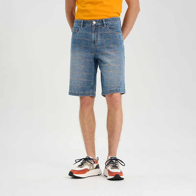 RARE Denim Shorts Men Denim Blue-4