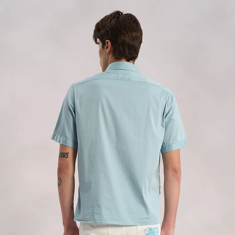 RARE Short Sleeved Shirt Men's Blue-5