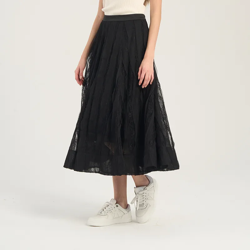RARE Casual Long Skirts Women's Black-3