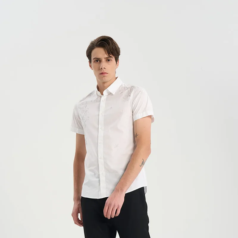 RARE Short Sleeved Shirt Men's White-5