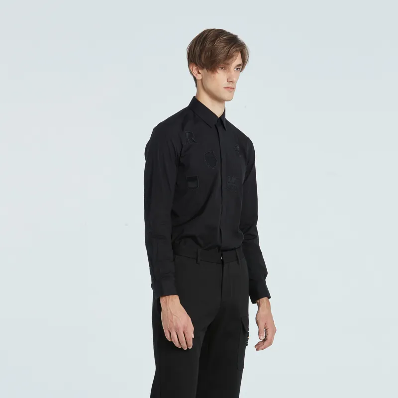 RARE Long Sleeved Shirt Men's Black-4