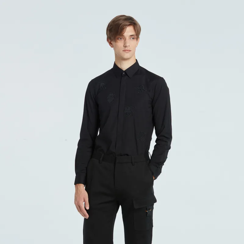 RARE Long Sleeved Shirt Men's Black-3