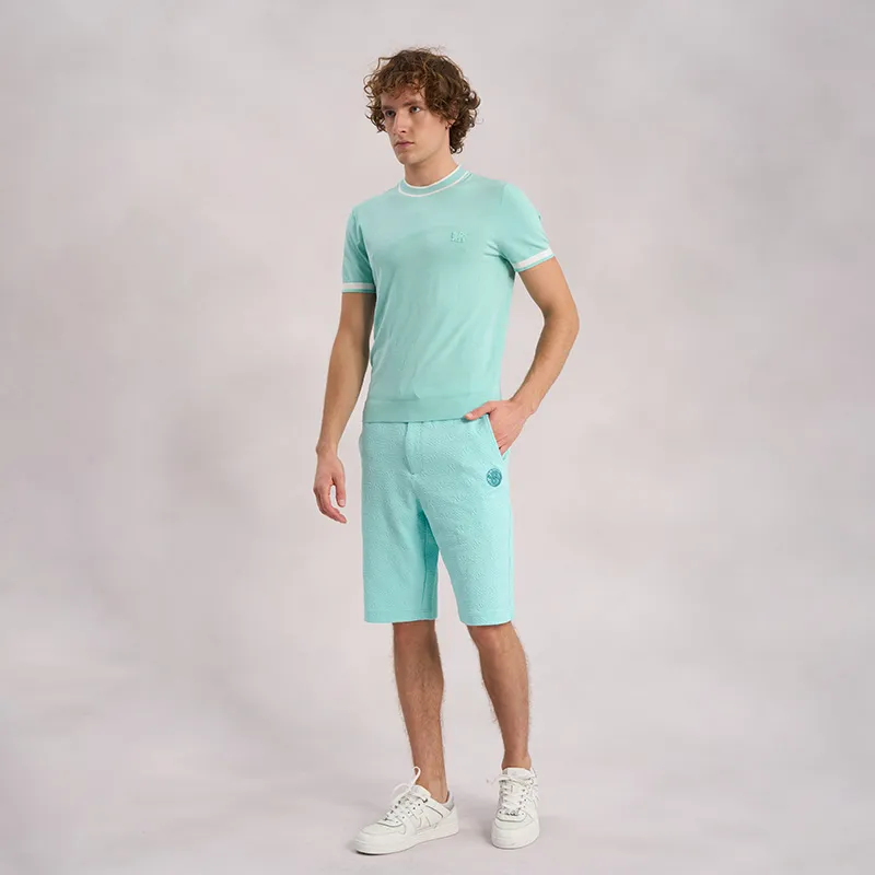 RARE Short Sleeved Sweater Knitwear Men's Mint Green-7