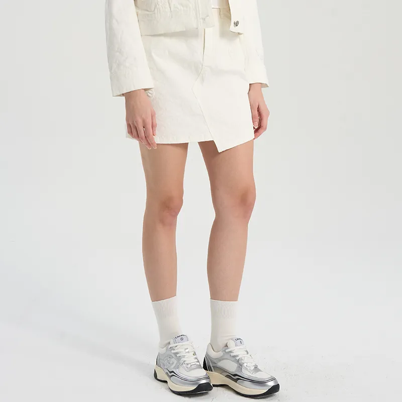 RARE Denim Short Skirts Women's White-3