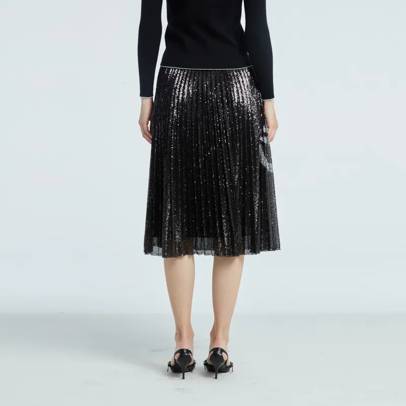 RARE Casual Long Skirts Women's Black-5