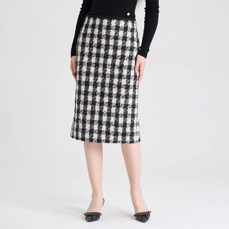 RARE Casual Long Skirts Women's Black White-3