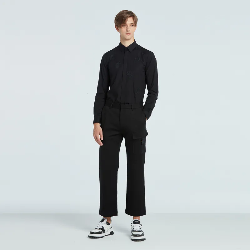 RARE Long Sleeved Shirt Men's Black-6
