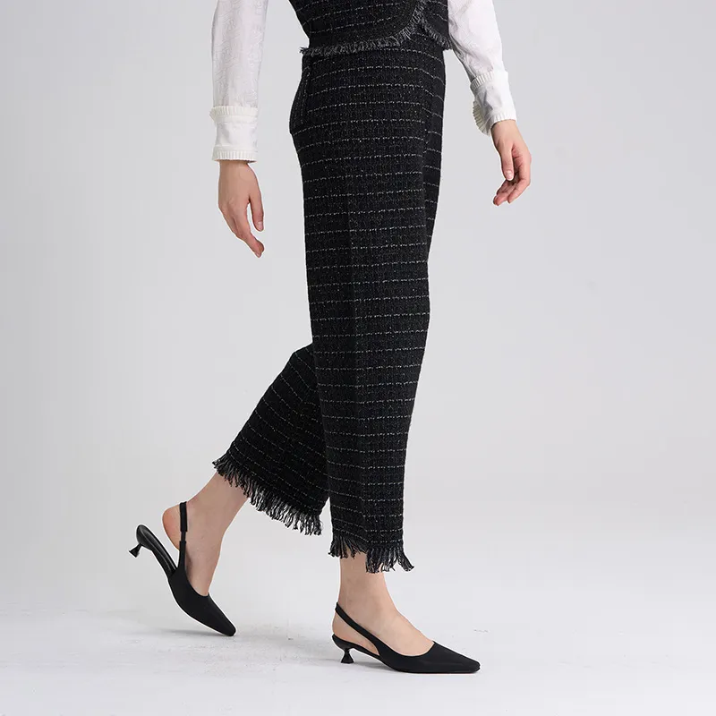 RARE Knitted Sports Pants Women's Black-4