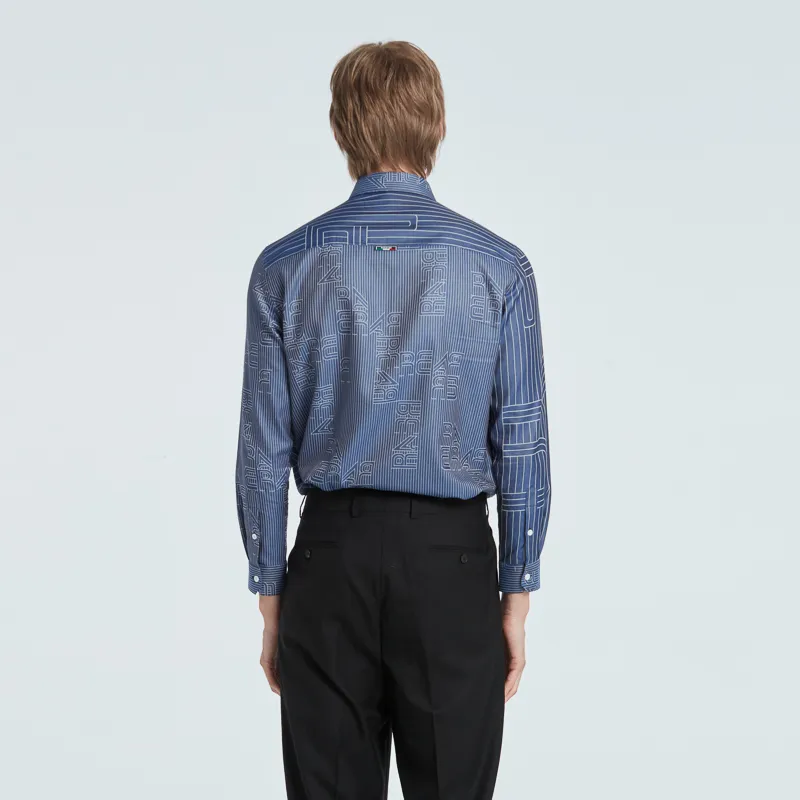 RARE Long Sleeved Shirt Men's Blue-4