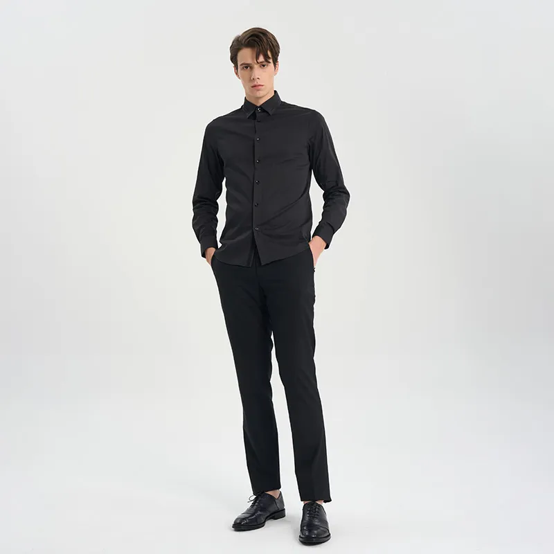 RARE Long Sleeved Shirts Men's Black-7