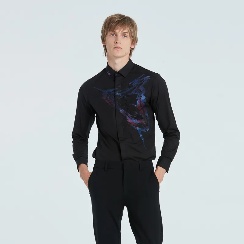 RARE Long Sleeved Shirt Men's Black-3