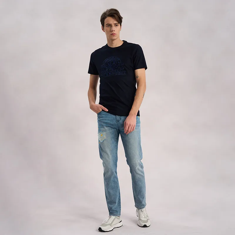 RARE Short Sleeved T Shirts Men's Navy Blue-6
