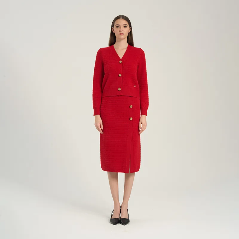 RARE CNY New Year's Collection Casual Long Skirts Women's Red-6